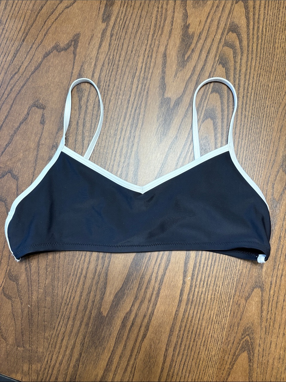 Prana Black Swim Bikini Top with White Trim Women’s M